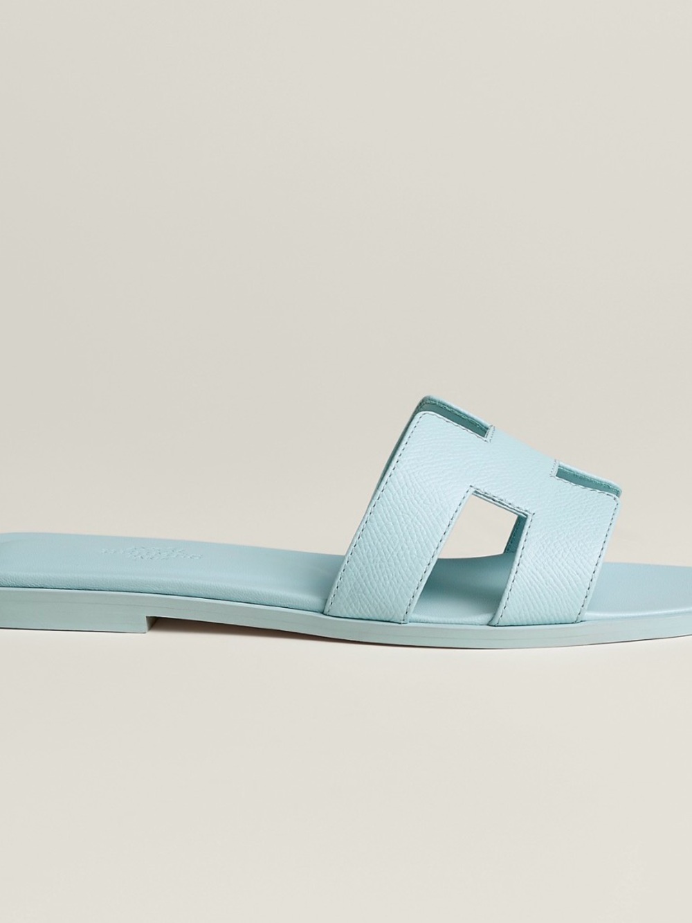 Leather Slide Sandal White